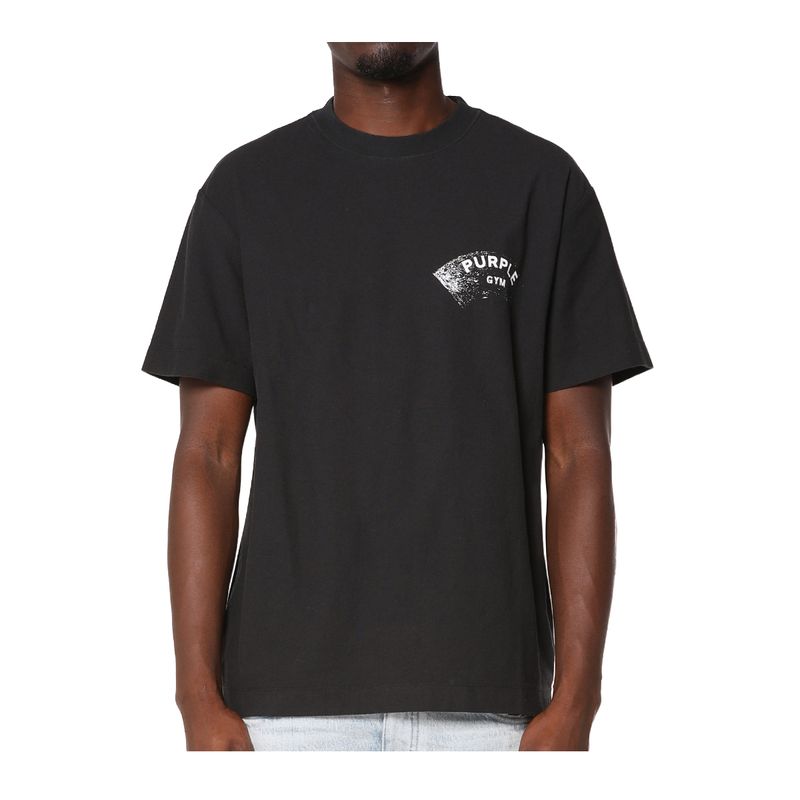 Purple Brand Crew Neck T-Shirt Textured Jersey Mens Black P104